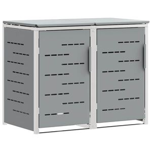 vidaXL Wheelie Bin Storage Grey 138 x 77.5 x 112.5 cm Stainless Steel