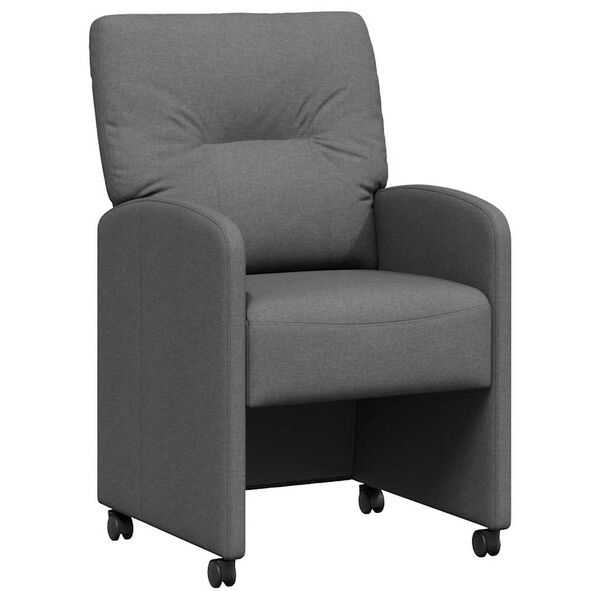 vidaXL Dining Chairs with Wheels 2 pcs Dark grey 57 x 67 x 95 cm