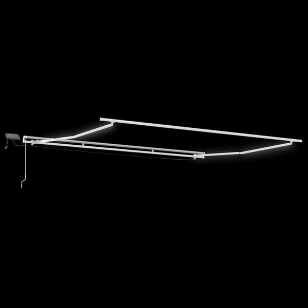 vidaXL Awning Frame with LED Strip Lights White 400 x 350 cm Aluminium