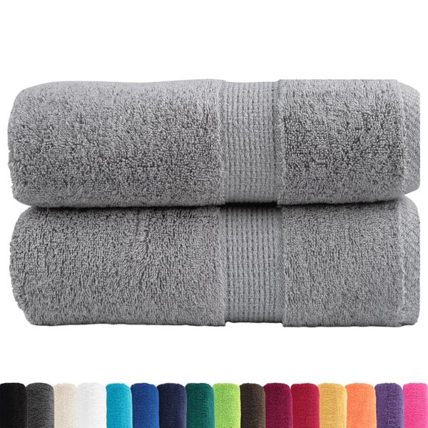 vidaXL Premium Guest Towels "SOLUND" 2 pcs Grey 30x50 cm 600 gsm