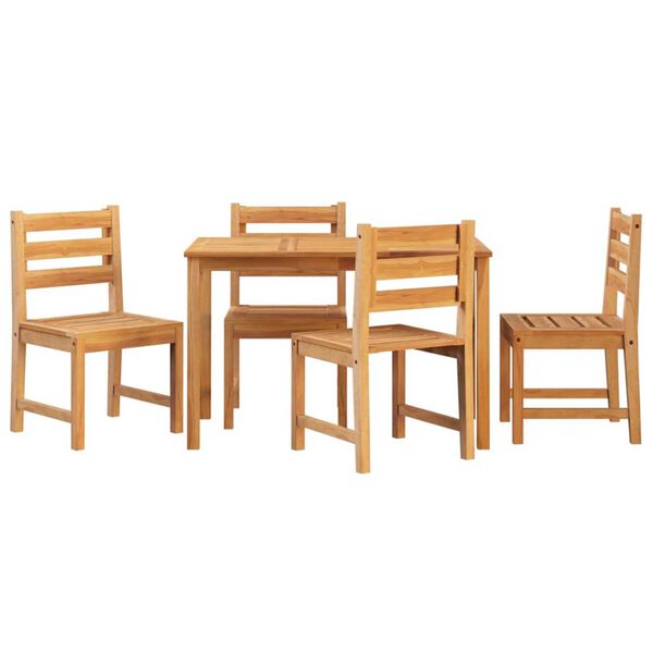 vidaXL 5 Piece Garden Dining Set Solid Wood Teak
