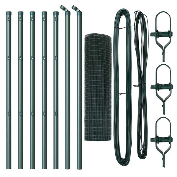 vidaXL Fence Post Green 10 x 0.5 m (19 x 19 mm mesh) Steel