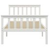 vidaXL Bed Frame without Mattress White Solid Pine Wood 90x200 cm