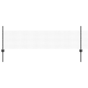 vidaXL Welded Wire Fence with Posts 100 x 0.5 m PVC-Coated Steel Grey
