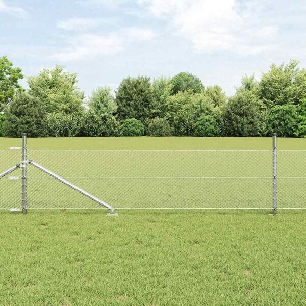 vidaXL Fence Post Silver 10 x 0.4 m (13 mm mesh) Steel