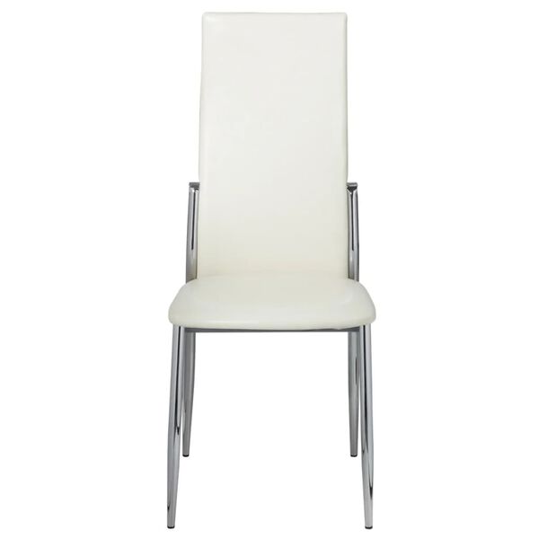 vidaXL Dining Chairs 4 pcs White Faux Leather