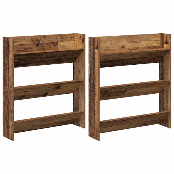 vidaXL Shoe Cabinet 2 pcs Old wood 84 x 18 x 90 cm Engineered Wood