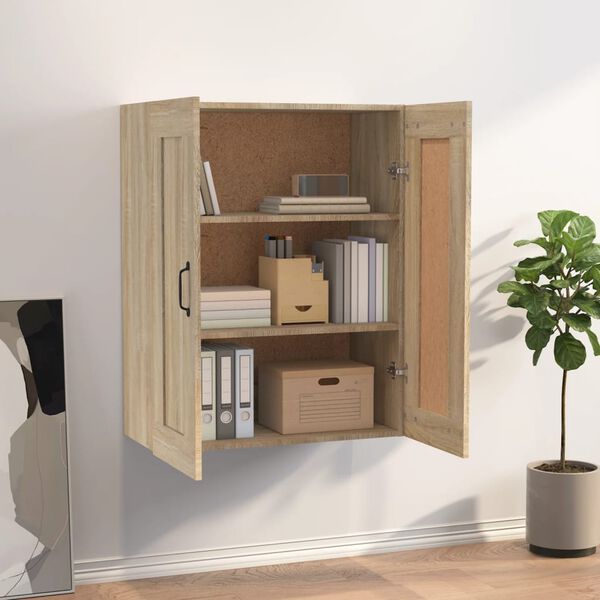 vidaXL Hanging Wall Cabinet Sonoma Oak 69.5x32.5x90 cm