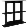 vidaXL Wall Shelf Wall-Mounted Black Oak 80 x 20 x 75 cm