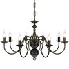 Antique Black Metal Chandelier 8 x E14 Bulbs