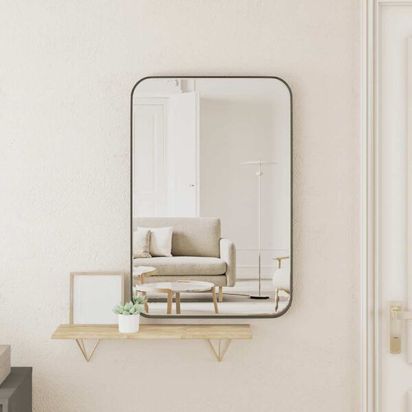 vidaXL Wall-mounted Mirror Black 40x60 cm Rectangle