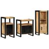vidaXL Bathroom Furniture Set 3 pcs Brown and Black Solid Mango Wood