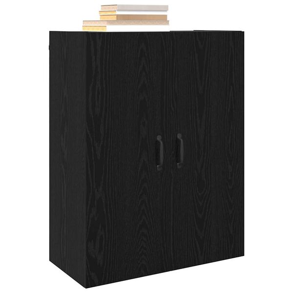 vidaXL Wall Cabinet Black Oak 69.5 x 34 x 90 cm Engineered Wood