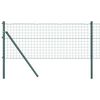 vidaXL Fence with Post Green 0.4 x 50 m Steel and PVC