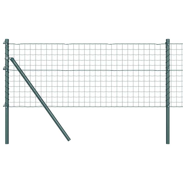 vidaXL Fence with Post Green 0.4 x 50 m Steel and PVC