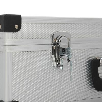 vidaXL Tool Suitcase 46x33x16 cm Silver Aluminium