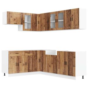 vidaXL 11 Piece Kitchen Cabinet Set "Porto" Old Wood Engineered Wood