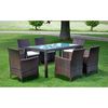 vidaXL 7 Piece Outdoor Dining Set with Cushions Poly Rattan Brown
