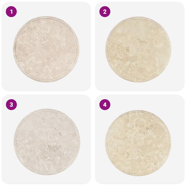 vidaXL Table Top Cream Ø40x2.5 cm Marble