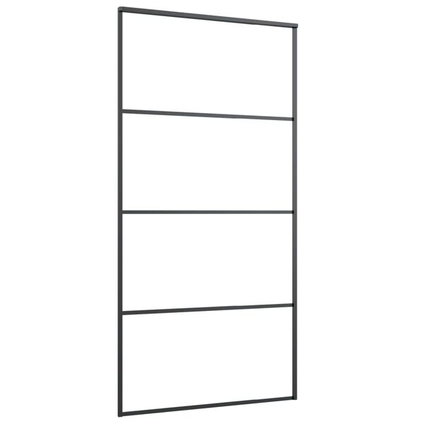 vidaXL Sliding Door with Hardware Set 102.5x205 cm ESG Glass&Aluminium