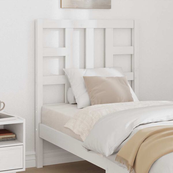 vidaXL Bed Headboard White 81x4x100 cm Solid Wood Pine