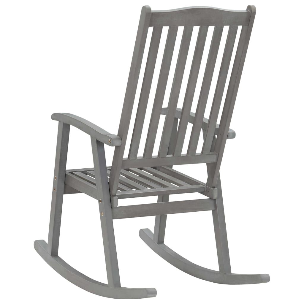 vidaXL Rocking Chair Grey Solid Acacia Wood vidaXL