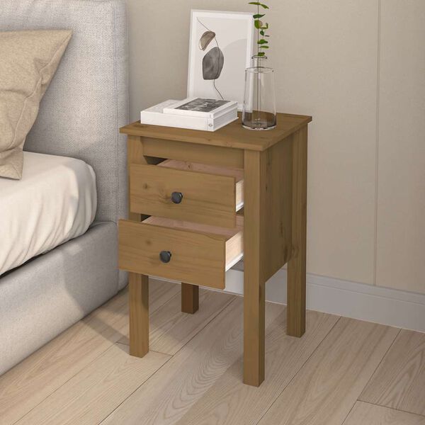 vidaXL Bedside Cabinets 2 pcs Honey Brown 40x35x61.5cm Solid Wood Pine