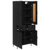 vidaXL Highboard with Drawer 2 pcs Black Oak Engineered Wood