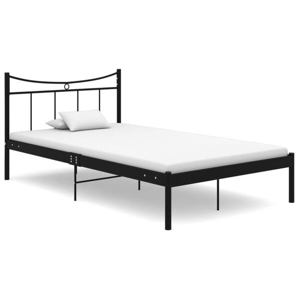 vidaXL Bed Frame without Mattress Black Metal 120x200 cm