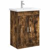 vidaXL Bathroom Furniture Set Smoked Oak 61 x 40 x 84.5 cm