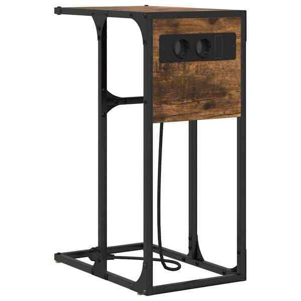 vidaXL Bedside Cabinet Smoked Oak 41.5 x 26 x 60.5 cm Engineered Wood