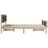 vidaXL Bed Frame with Headboard Dark Grey 135 x 190 cm Solid Pine Wood