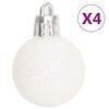 vidaXL 70 Piece Christmas Bauble Set Silver and White