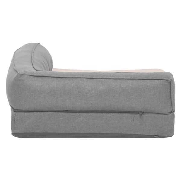 vidaXL Ergonomic Dog Bed Mattress 90x64 cm Linen Look Fleece Grey