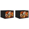 vidaXL Wall-mounted Bedside Cabinet GENNEP 2 pcs Black Oak