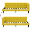 vidaXL Corner Bed Frame with Headboard Yellow 100 cm x 200 cm Velvet