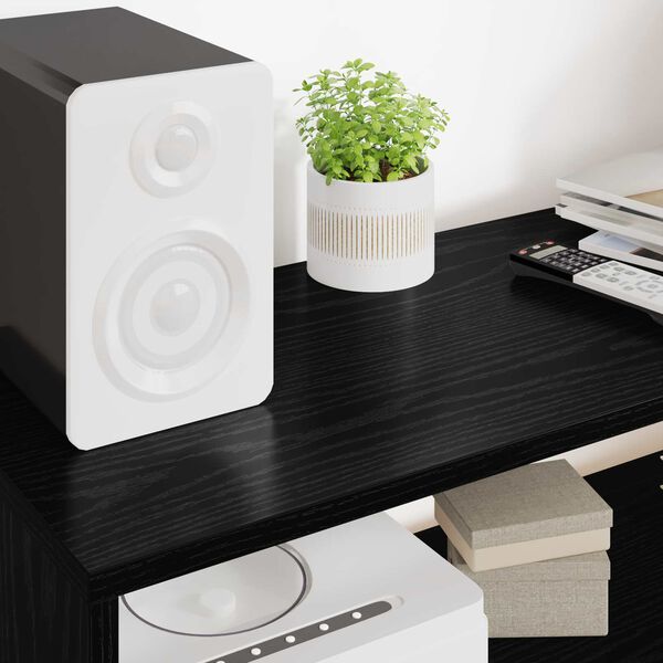 vidaXL TV Cabinet Black Oak 100 x 30 x 40 cm Engineered Wood