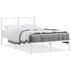 vidaXL Metal Bed Frame without Mattress with Headboard White 120x200cm