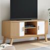 vidaXL TV Cabinet OLDEN White and Brown 114x43x57 cm Solid Wood Pine