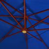 vidaXL Hanging Garden Parasol with Wooden Pole 400x300 cm Blue