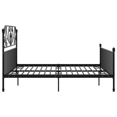 vidaXL Bed Frame Black Metal 180x200 cm Super King
