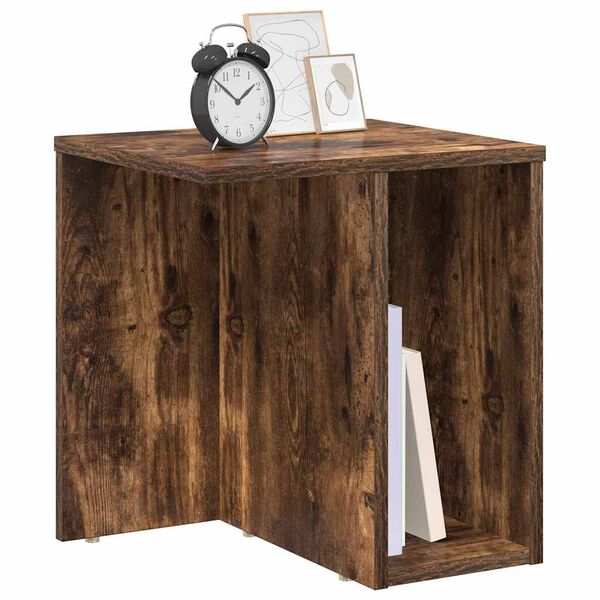 vidaXL End Table Smoked Oak 37 x 32 x 40 cm Engineered Wood