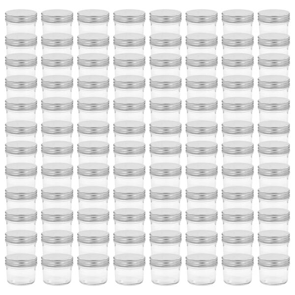 vidaXL Glass Jam Jars with Silver Lids 96 pcs 110 ml