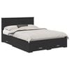 vidaXL Bed Frame with Drawer Black 135 x 190 cm Engineered Wood