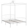vidaXL Bed Frame without Mattress with Canopy White 160x200 cm Metal