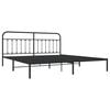 vidaXL Metal Bed Frame without Mattress with Headboard Black 200x200cm