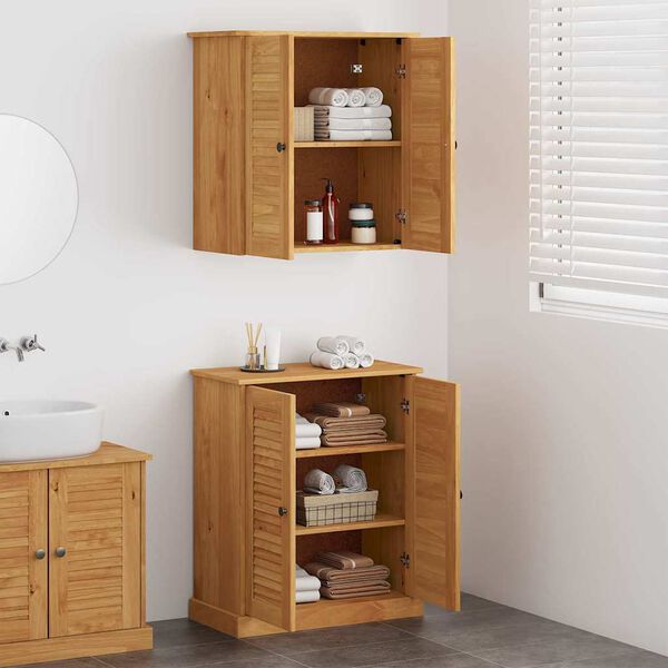 vidaXL Bathroom Furniture Set VIGO 2 pcs Brown 67.5 x 34 x 80 cm