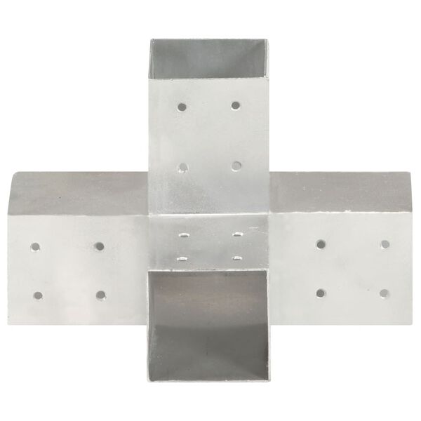 vidaXL Post Connector X Shape Galvanised Metal 81x81 mm
