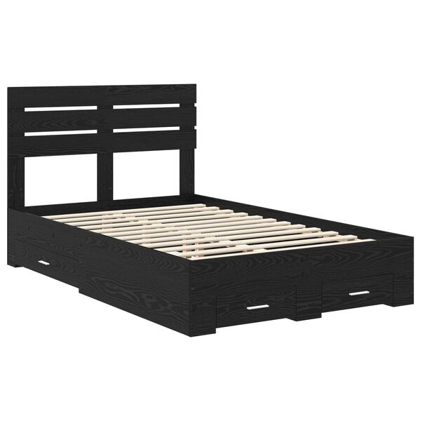 vidaXL Bed Frame with Drawer with Headboard Manual Engineered Wood