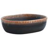 vidaXL Countertop Basin Black and Orange Oval 47x33x13 cm Ceramic